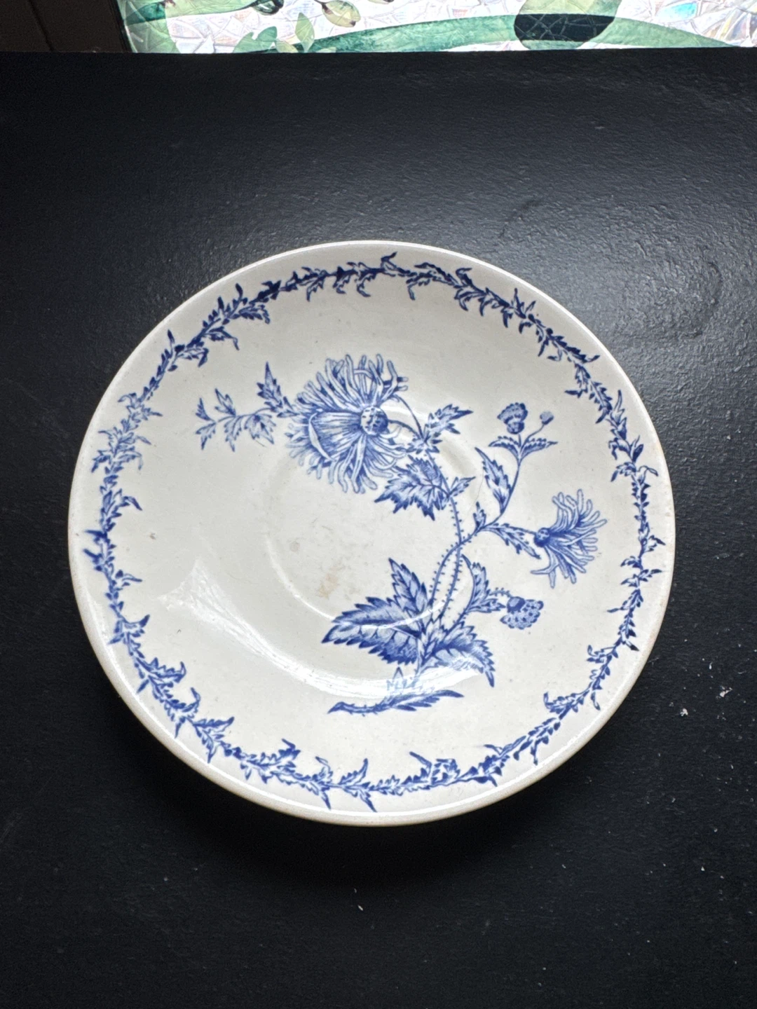 Vintage Blue Floral Saucer Plate