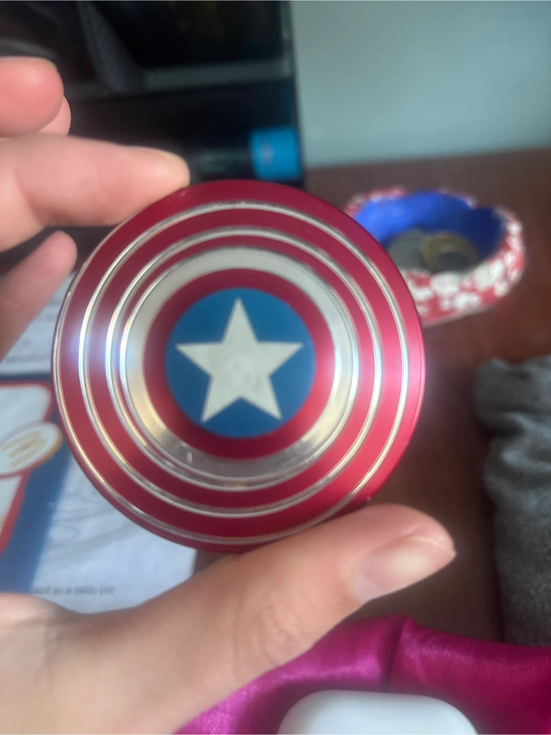 Captain America Shield Fidget Spinner with Case