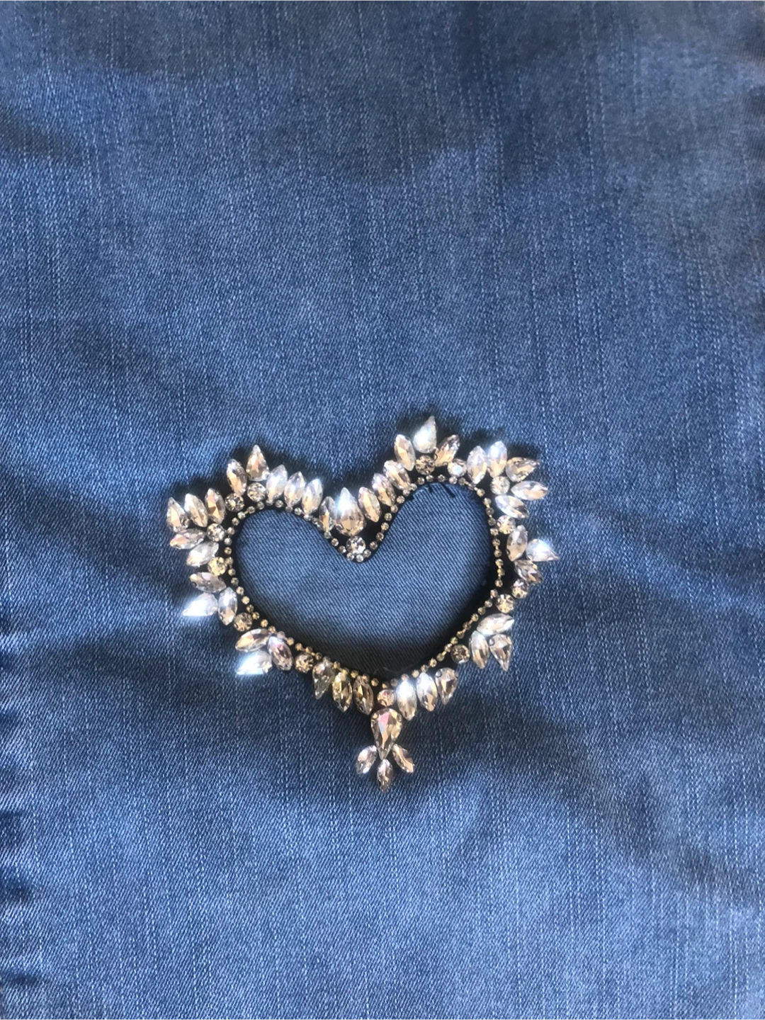 33” waist Women's Jeans Size 12 Embellished Heart Denim