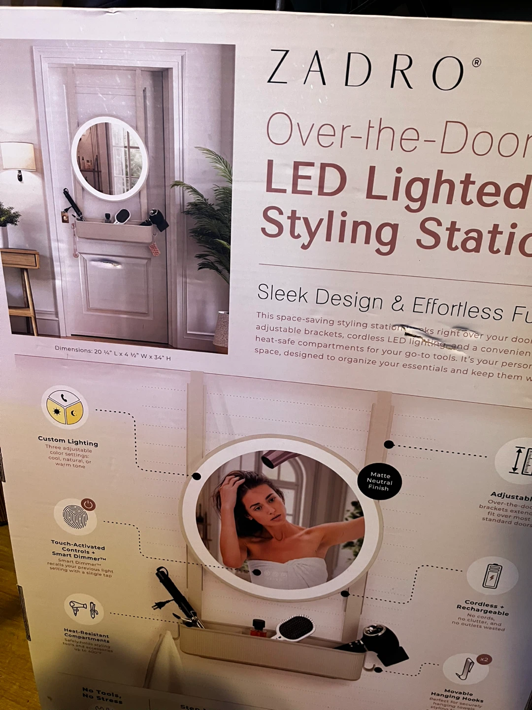 Zadro Over-the-Door LED Lighted Styling Station - photo 2
