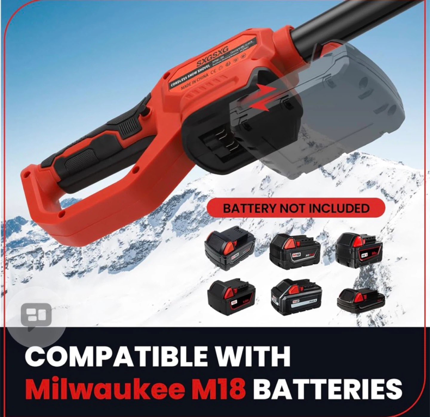 Sxg Sxg Electric Snow Shovel for Milwaukee M18 18V Battery, 11" - photo 2