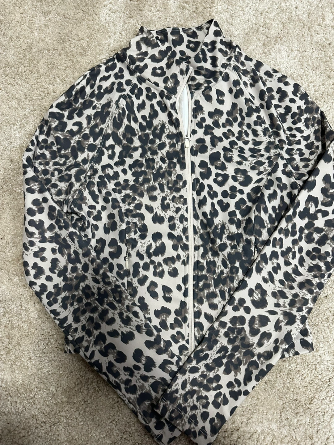 Active Leopard Print Zip-Up Jacket