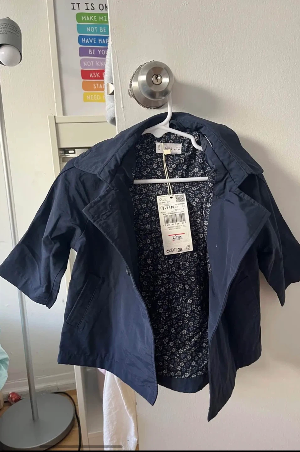 New with labels- Toddler girl trench coat 18-24mo - photo 3