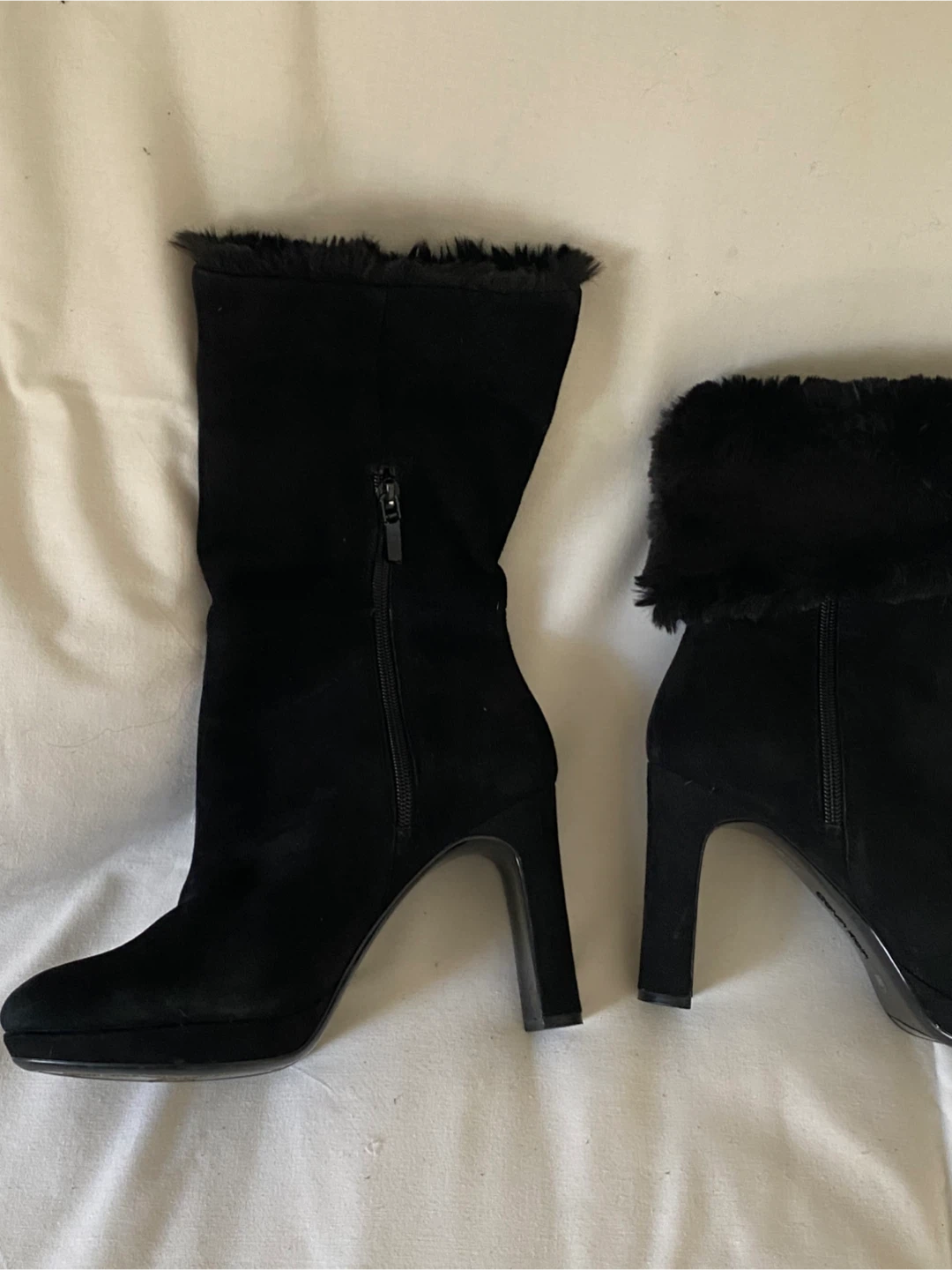 Calvin Klein Pebbles faux-fur Black Boots , Size 9 - photo 5