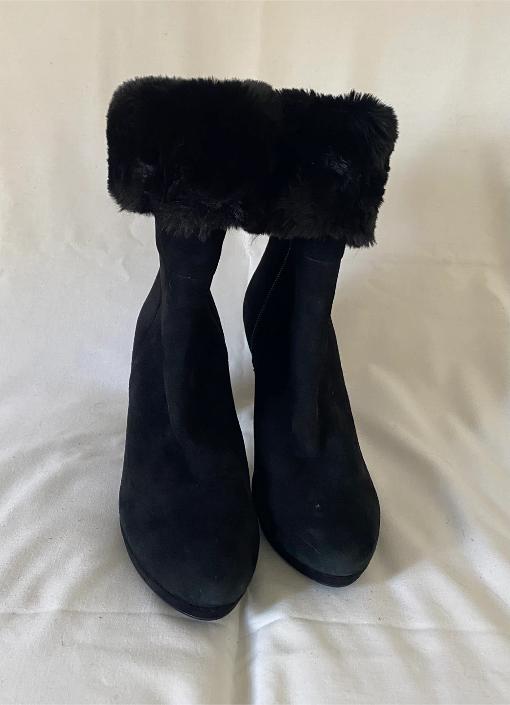 Calvin Klein Pebbles faux-fur Black Boots , Size 9 - photo 3