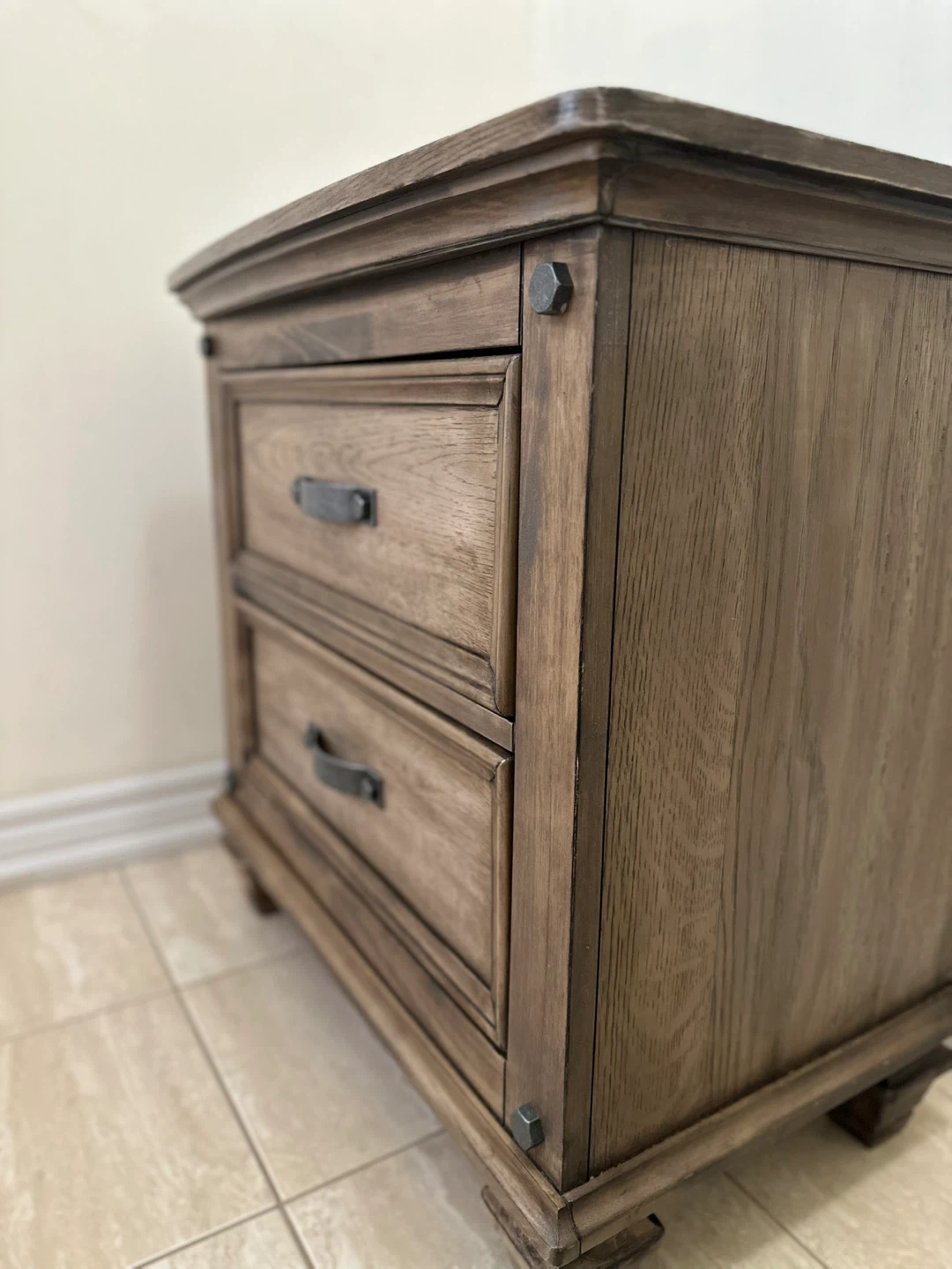 Wooden Nightstand with 2 Drawers - photo 2