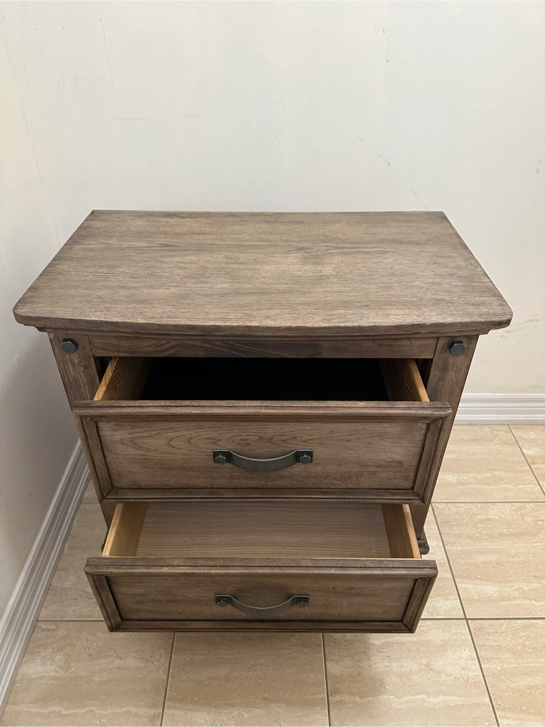 Wooden Nightstand with 2 Drawers - photo 4
