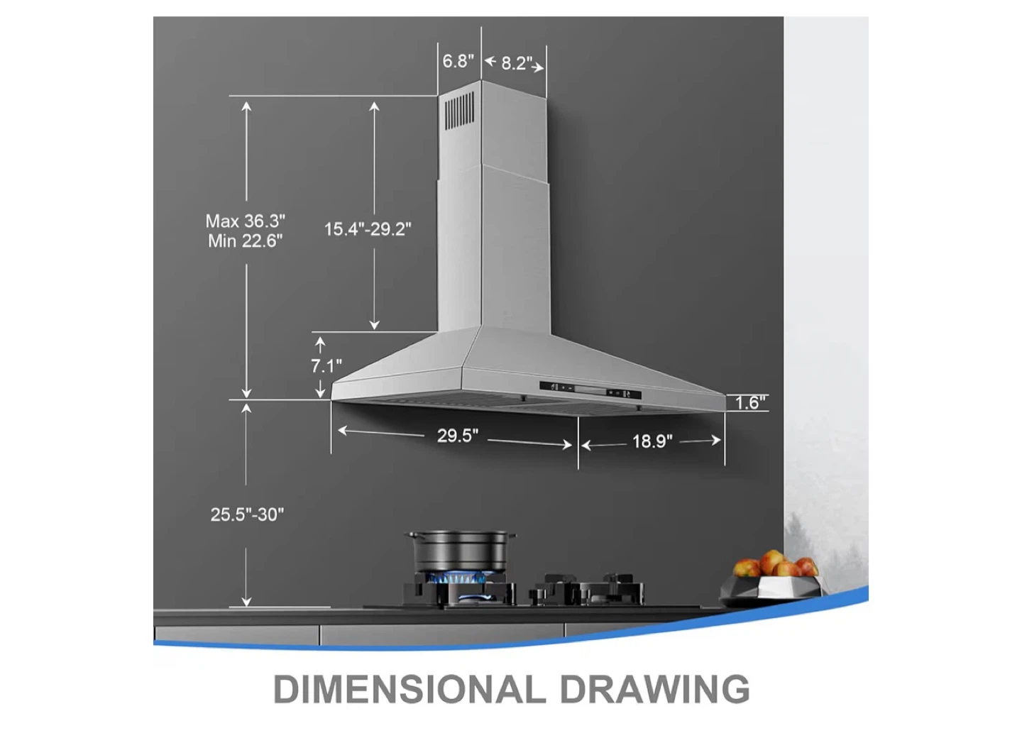 Stainless Steel Range Hood - 30 inch - photo 2