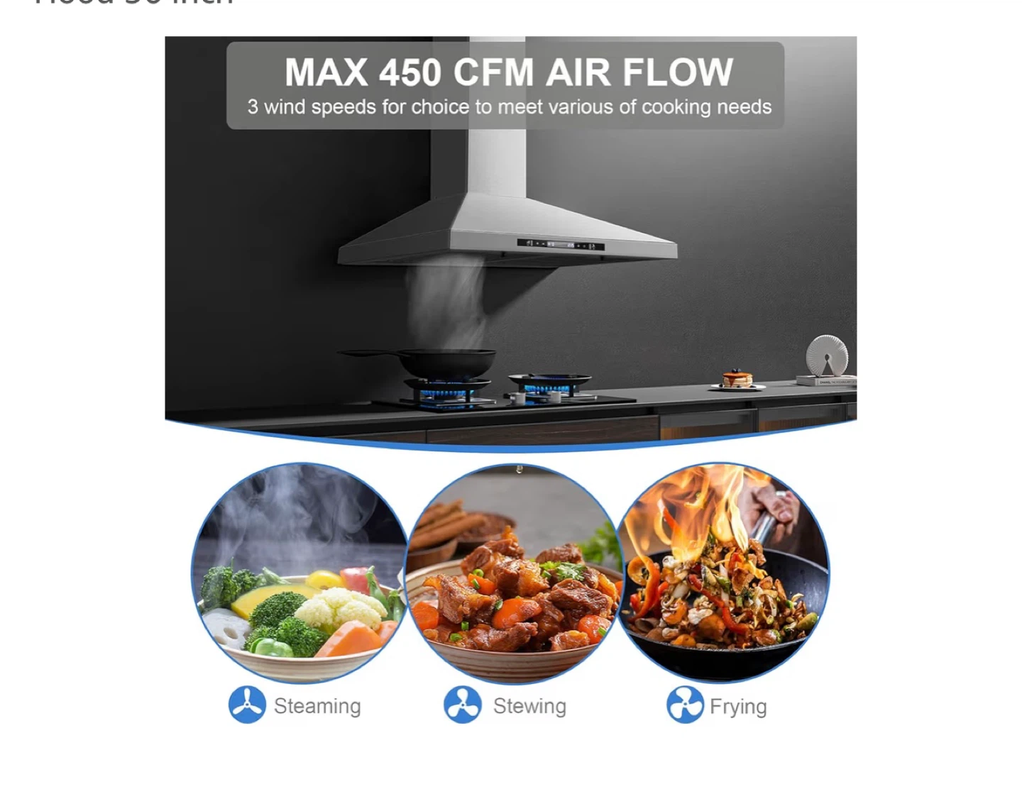 Stainless Steel Range Hood - 30 inch - photo 3