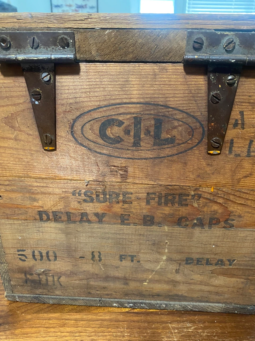 Vintage CIL Sure Fire Delay E.B. Caps Crate - photo 2