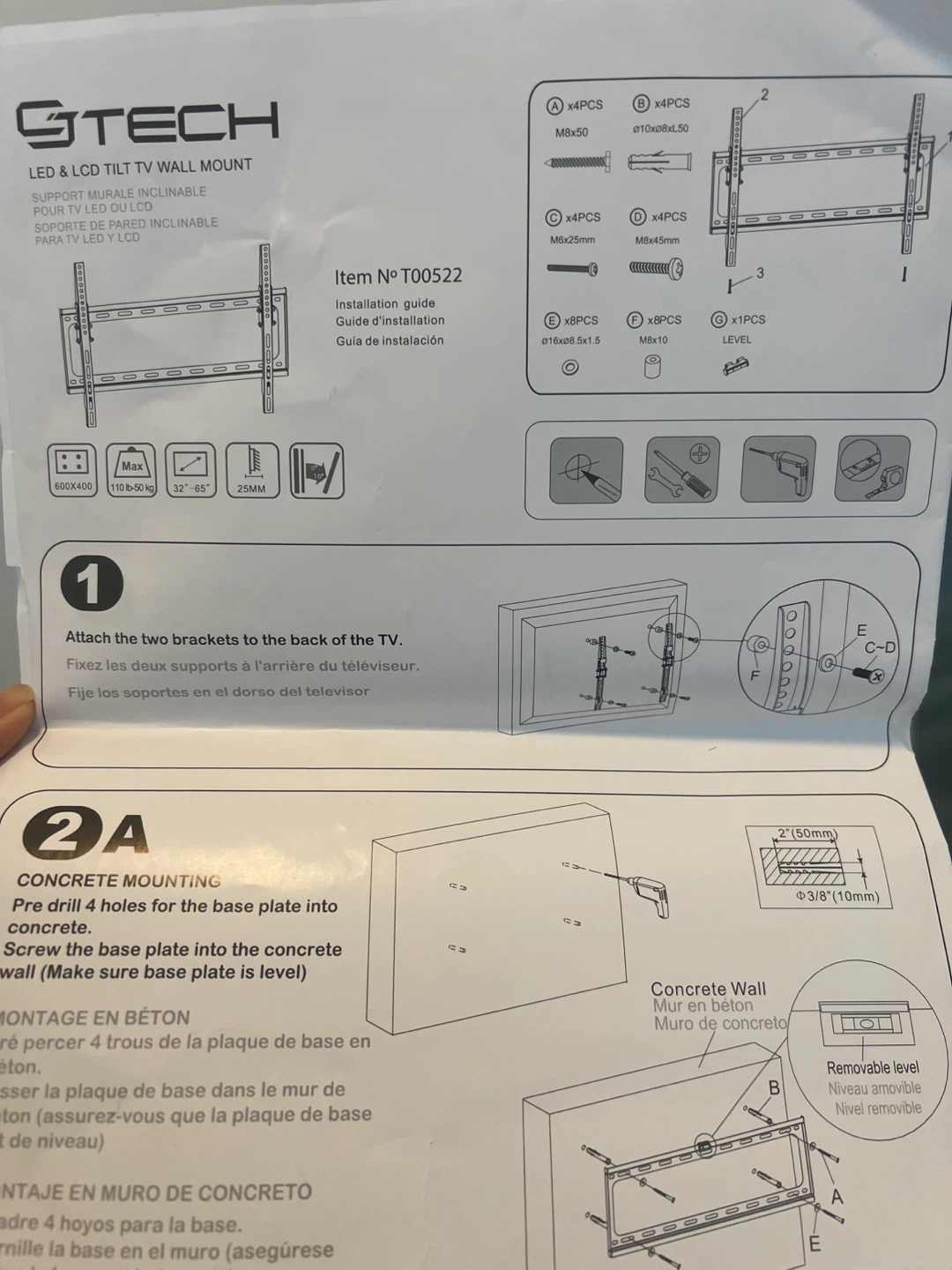 Moving sale! GTECH LED & LCD Tilt Wall Mount TV Bracket - photo 3