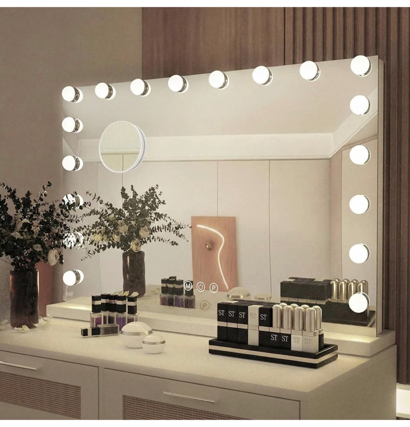 Hollywood Vanity Mirror with Lights and Magnifying Mirror