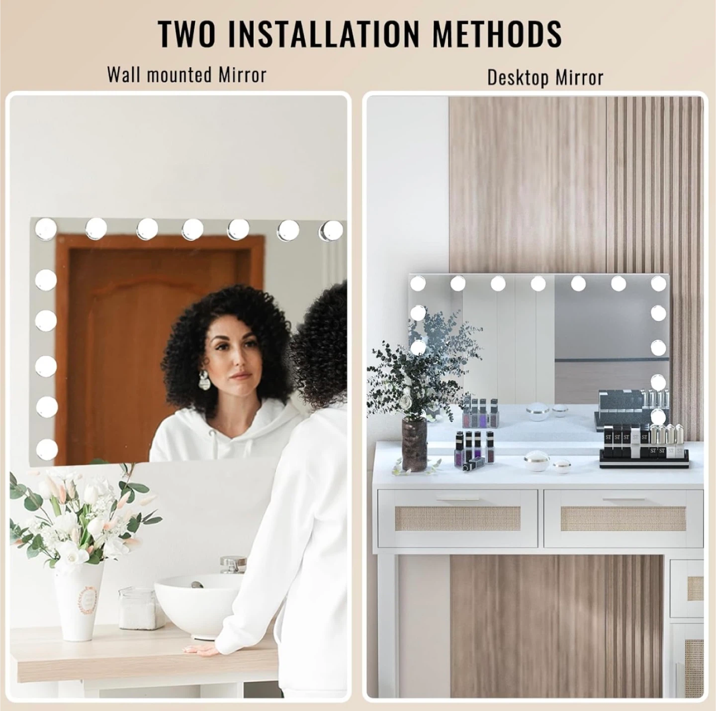 Hollywood Vanity Mirror with Lights and Magnifying Mirror - photo 5