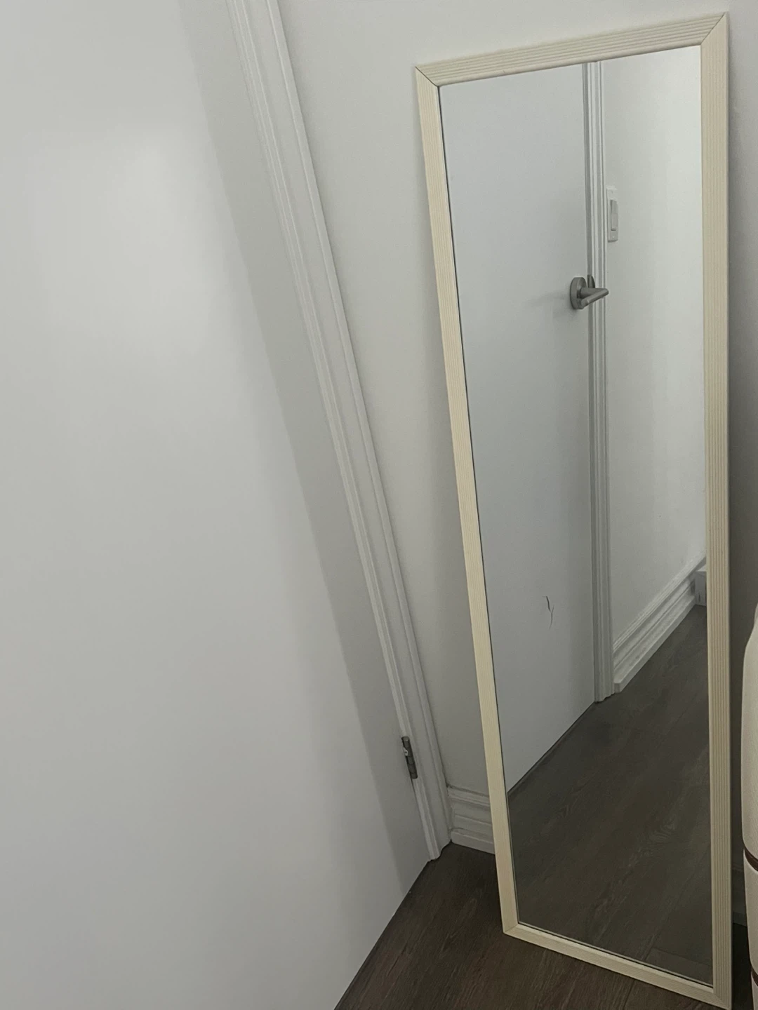 Full Length Mirror with Light Wood Frame