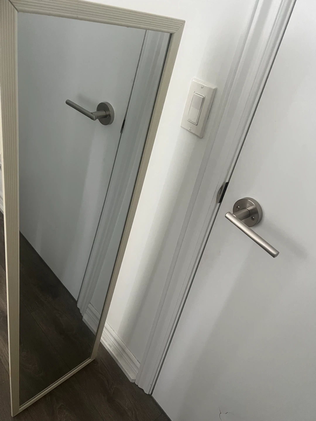 Full Length Mirror with Light Wood Frame - photo 2