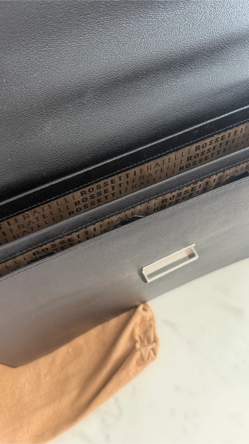 Fratelli Rossetti Black Leather Briefcase - photo 5