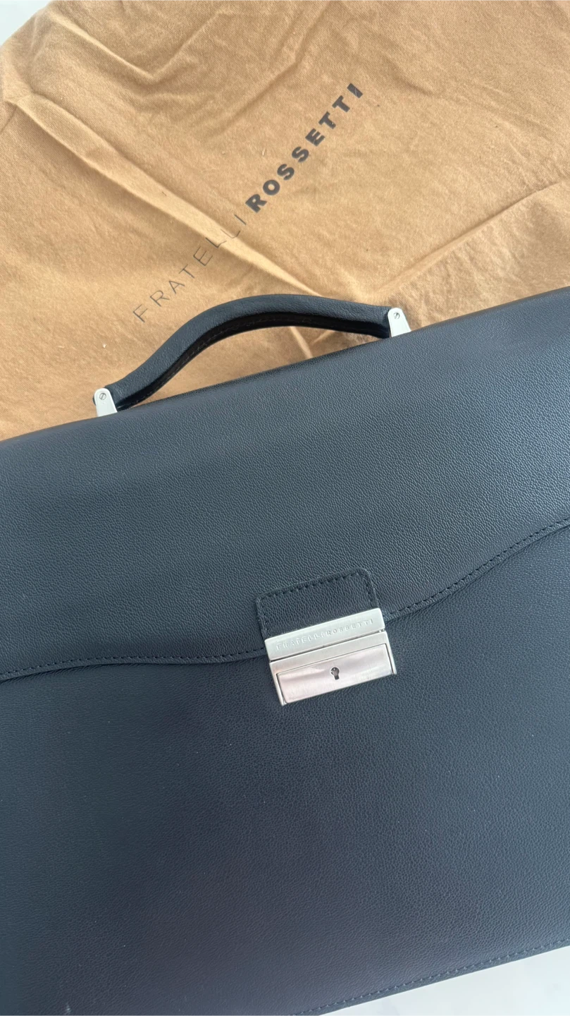 Fratelli Rossetti Black Leather Briefcase - photo 2
