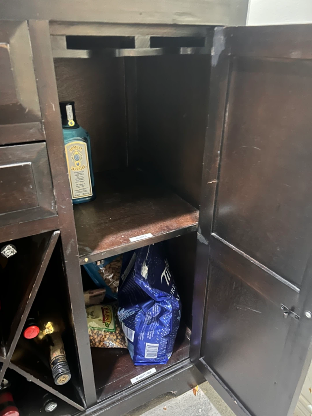 Antique Solid Wood Bar with Wine Rack - photo 3