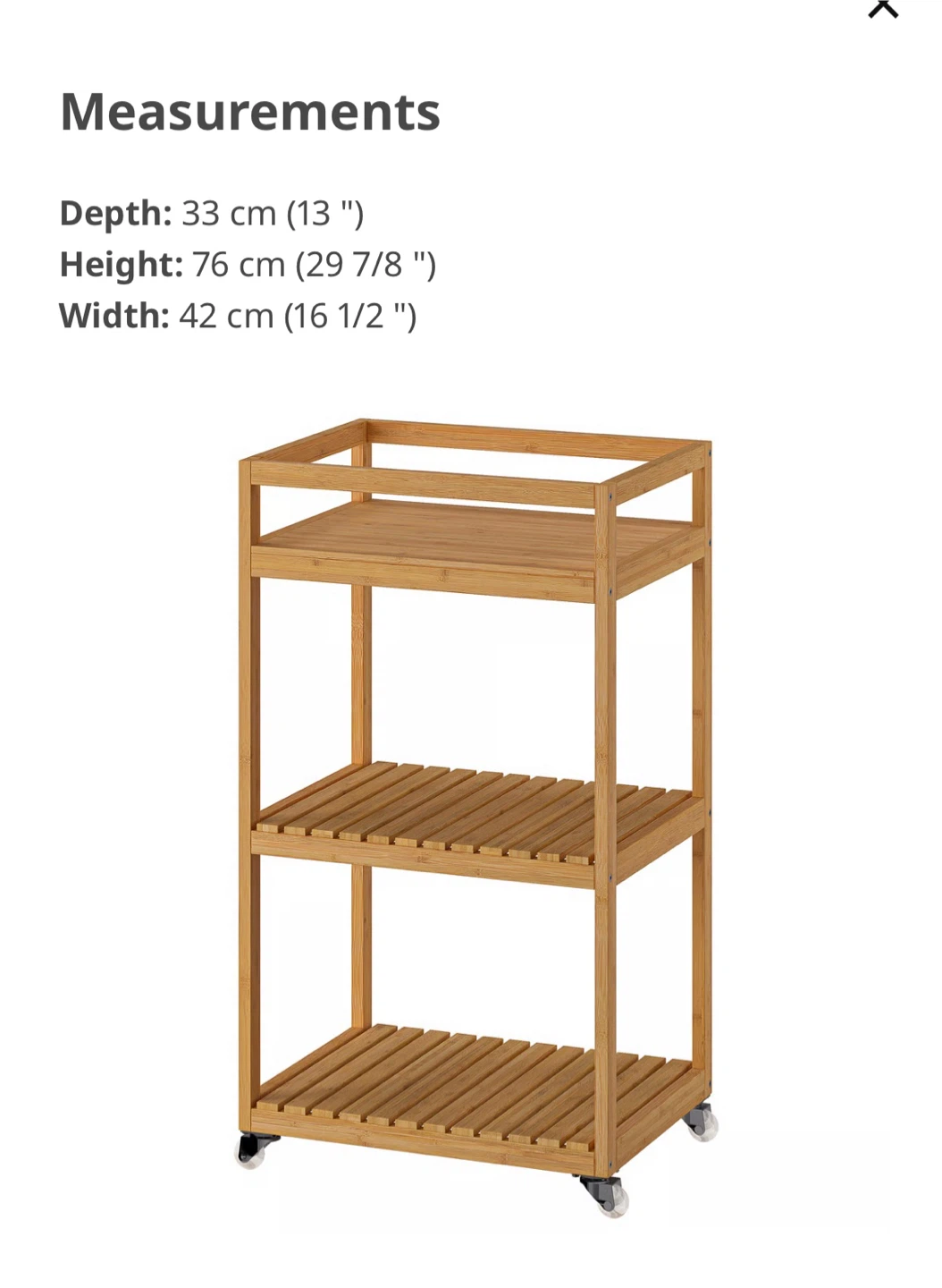 Moving sale! Bamboo 3-Tier Rolling Cart - photo 3