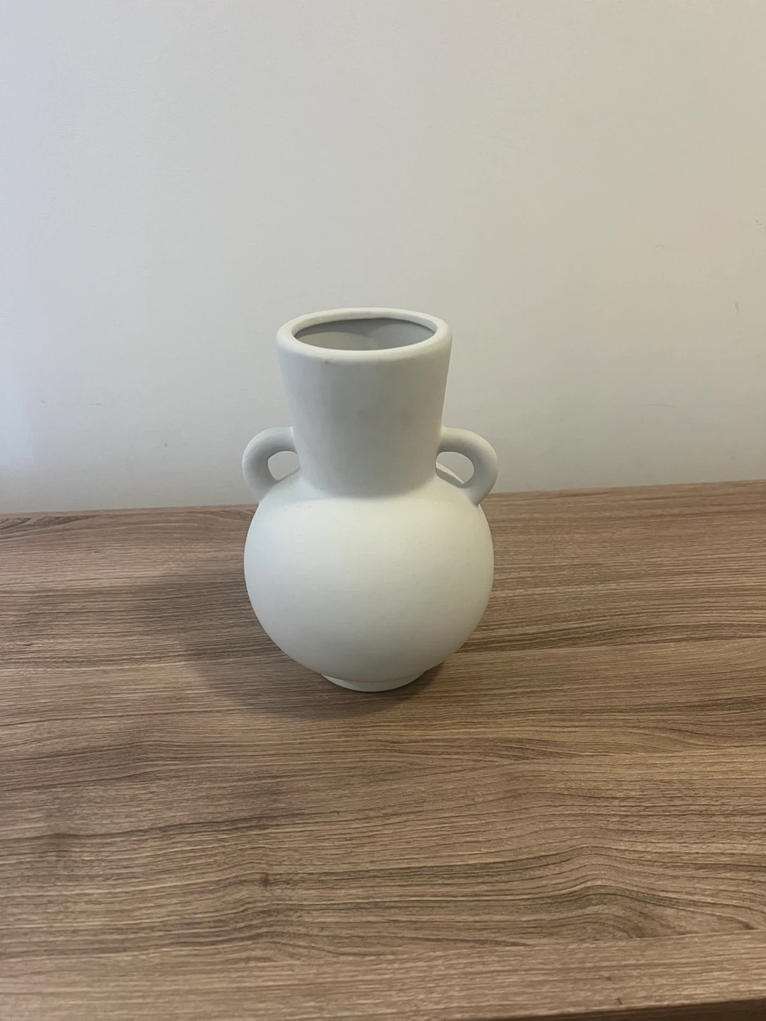 White Ceramic Vase with Handles