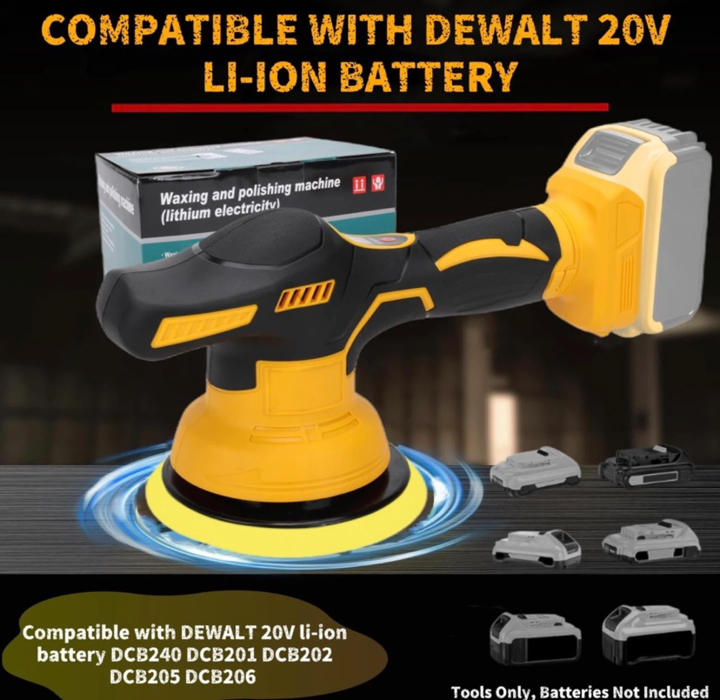 Car Buffer Polisher Cordless Compatible with Dewalt 20V Battery,
