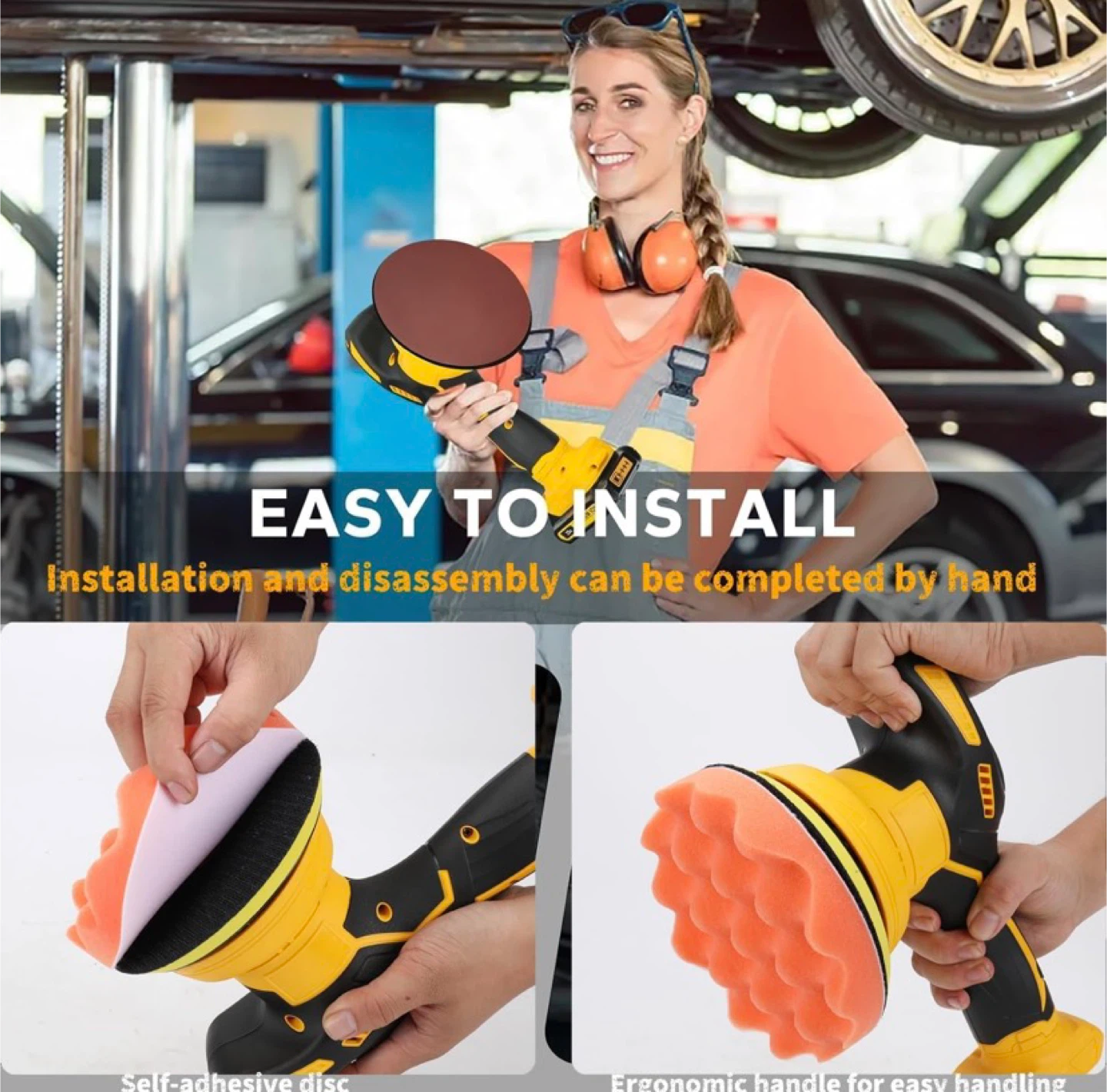 Car Buffer Polisher Cordless Compatible with Dewalt 20V Battery, - photo 3