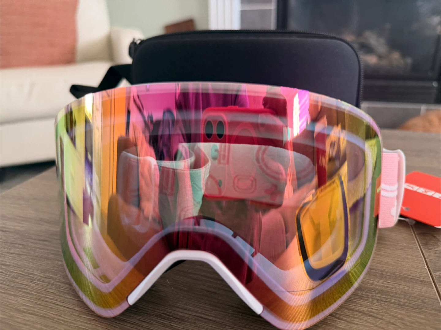 Pink Ski Goggles with Extra Lens and Case - photo 2