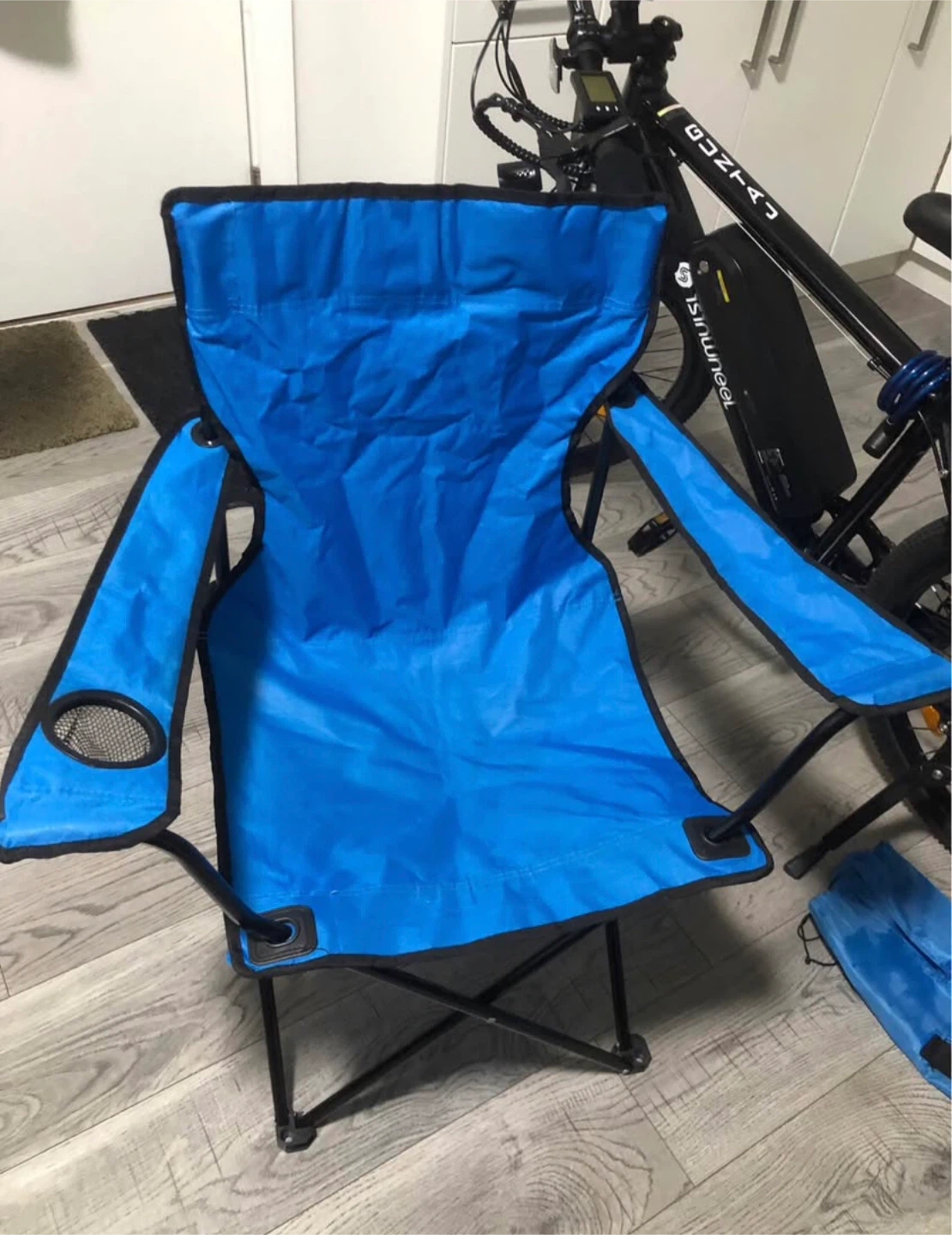 Ozark Trail Blue Folding Camp Chair with Cup Holder