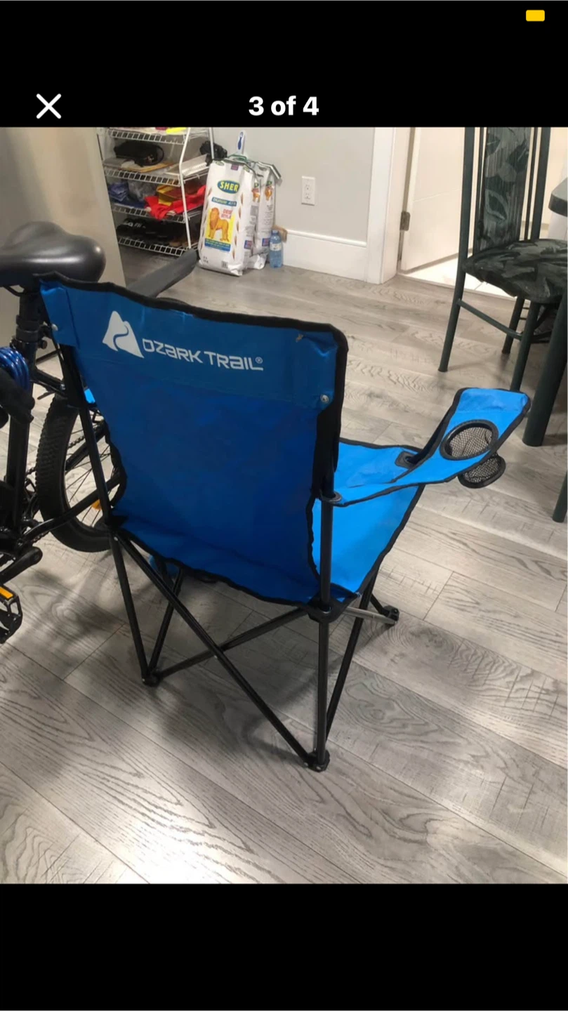 Ozark Trail Blue Folding Camp Chair with Cup Holder - photo 4