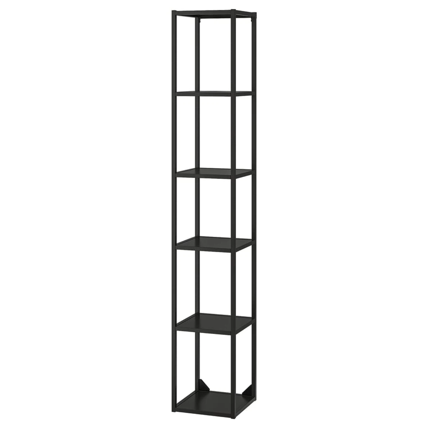Black Metal 5-Shelf Tower Shelving Unit