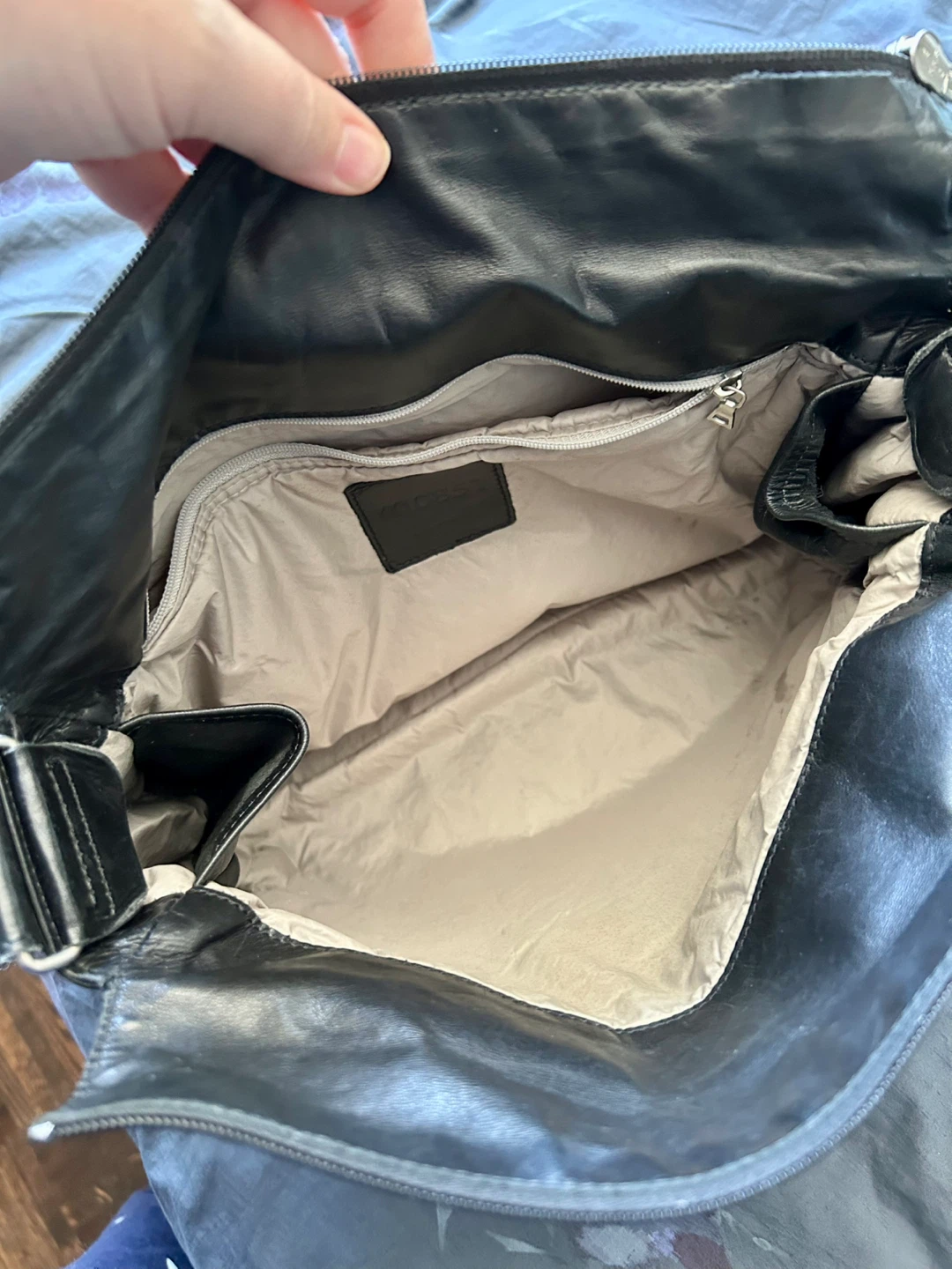 🏆MO851 Black Leather Messenger Bag - photo 4