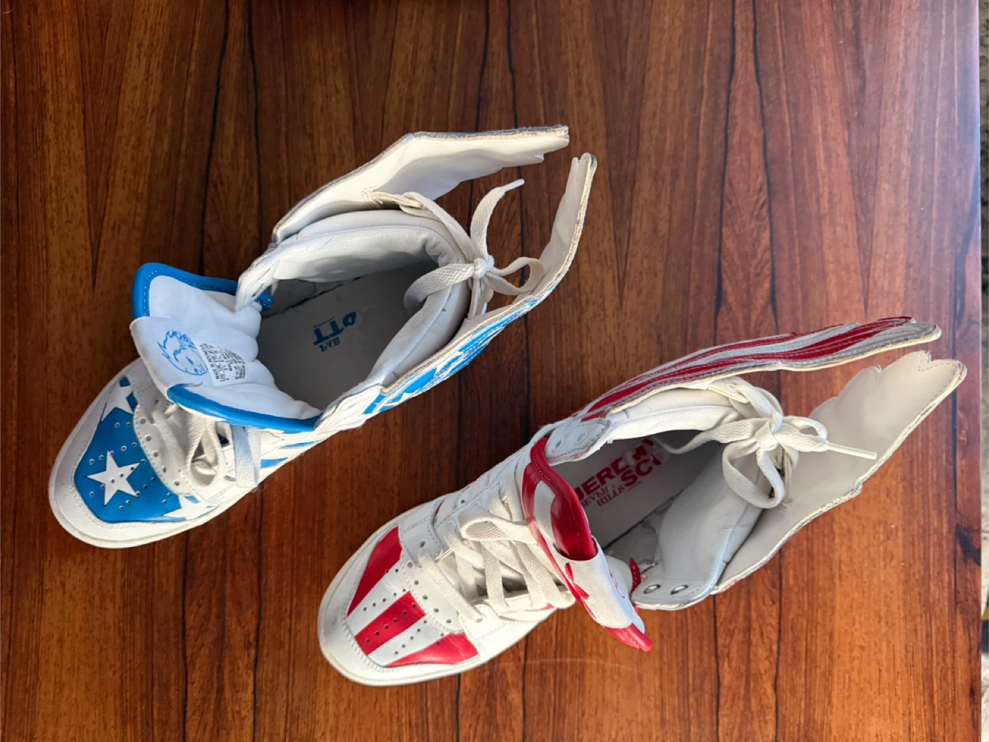 Adidas Wings High-Top Sneakers - Red, White, & Blue - photo 4