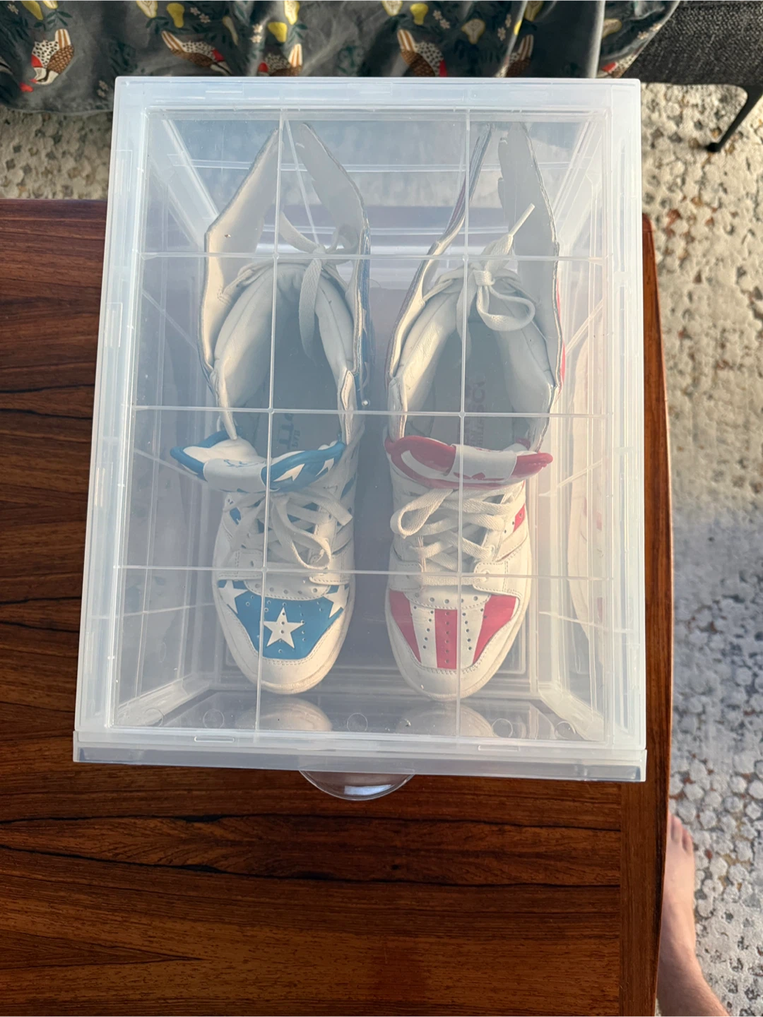 Adidas Wings High-Top Sneakers - Red, White, & Blue - photo 5