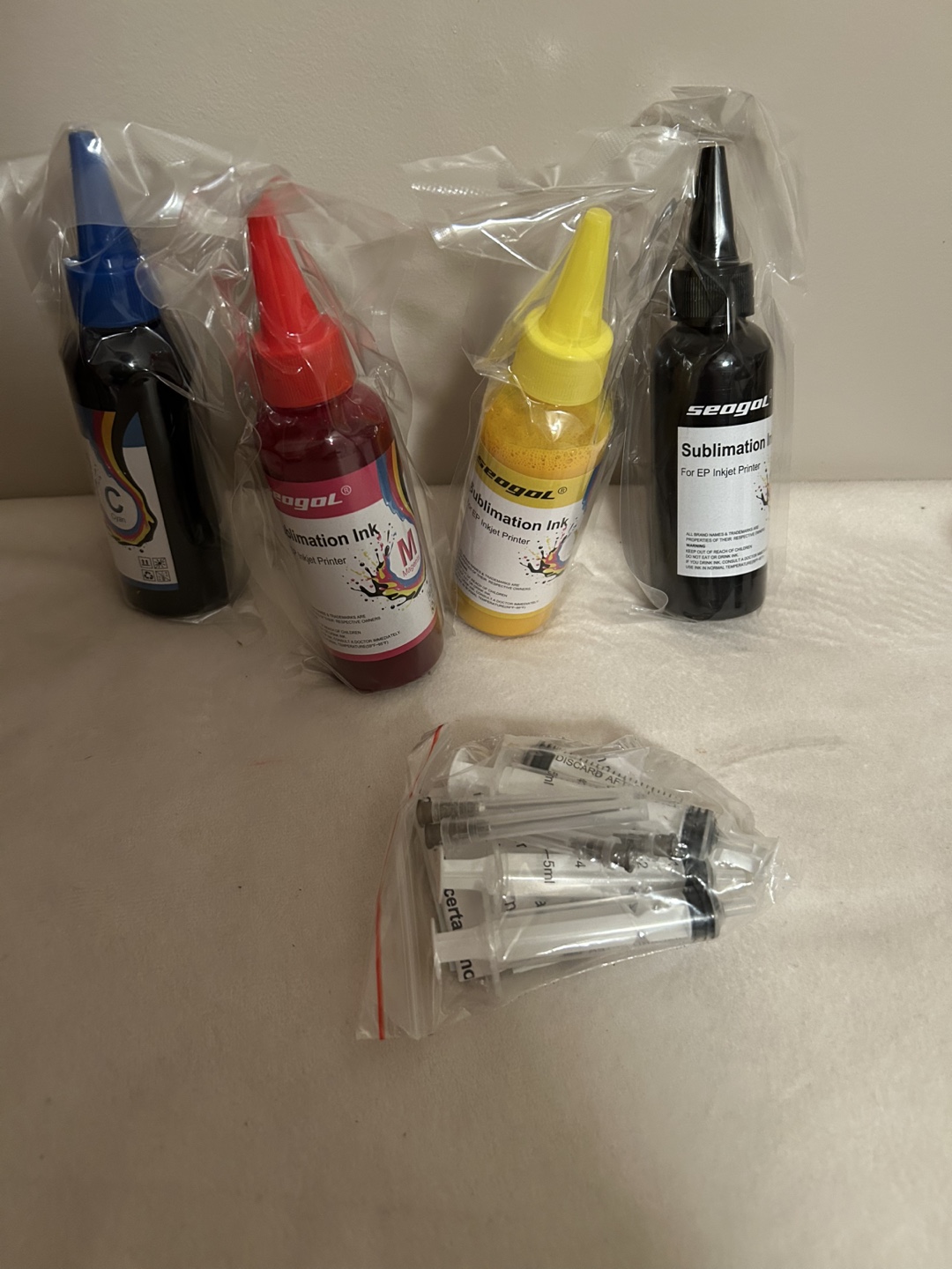 Seogol Sublimation Ink Set for EP Inkjet Printer with Syringes