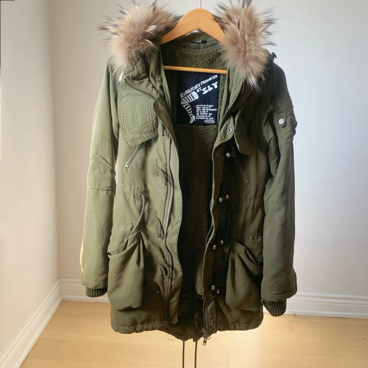 SLY Japan Olive Green Slim Parka | Removable Lining - photo 2