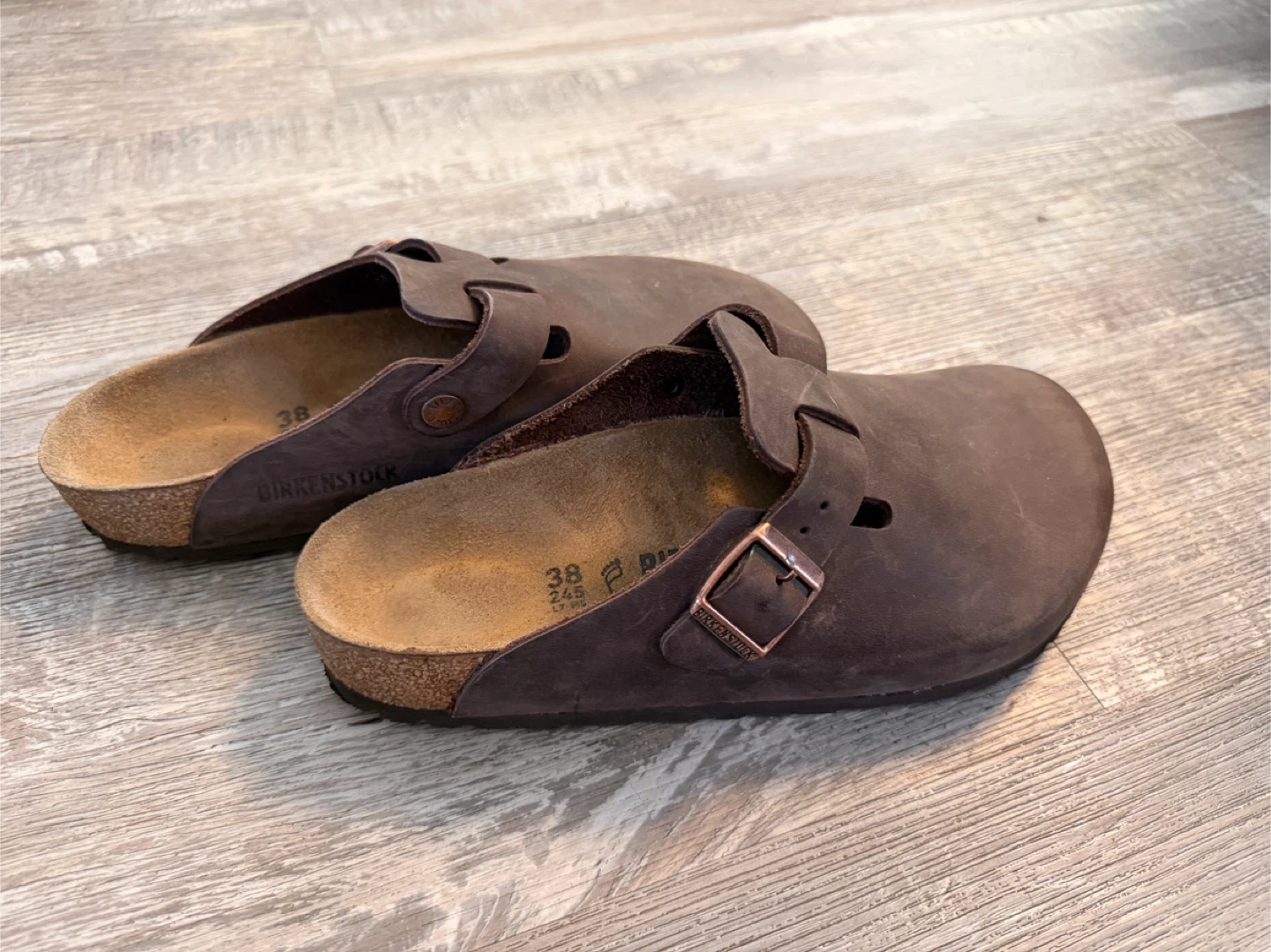 Birkenstock Brown Leather Clogs Size 38 - photo 4