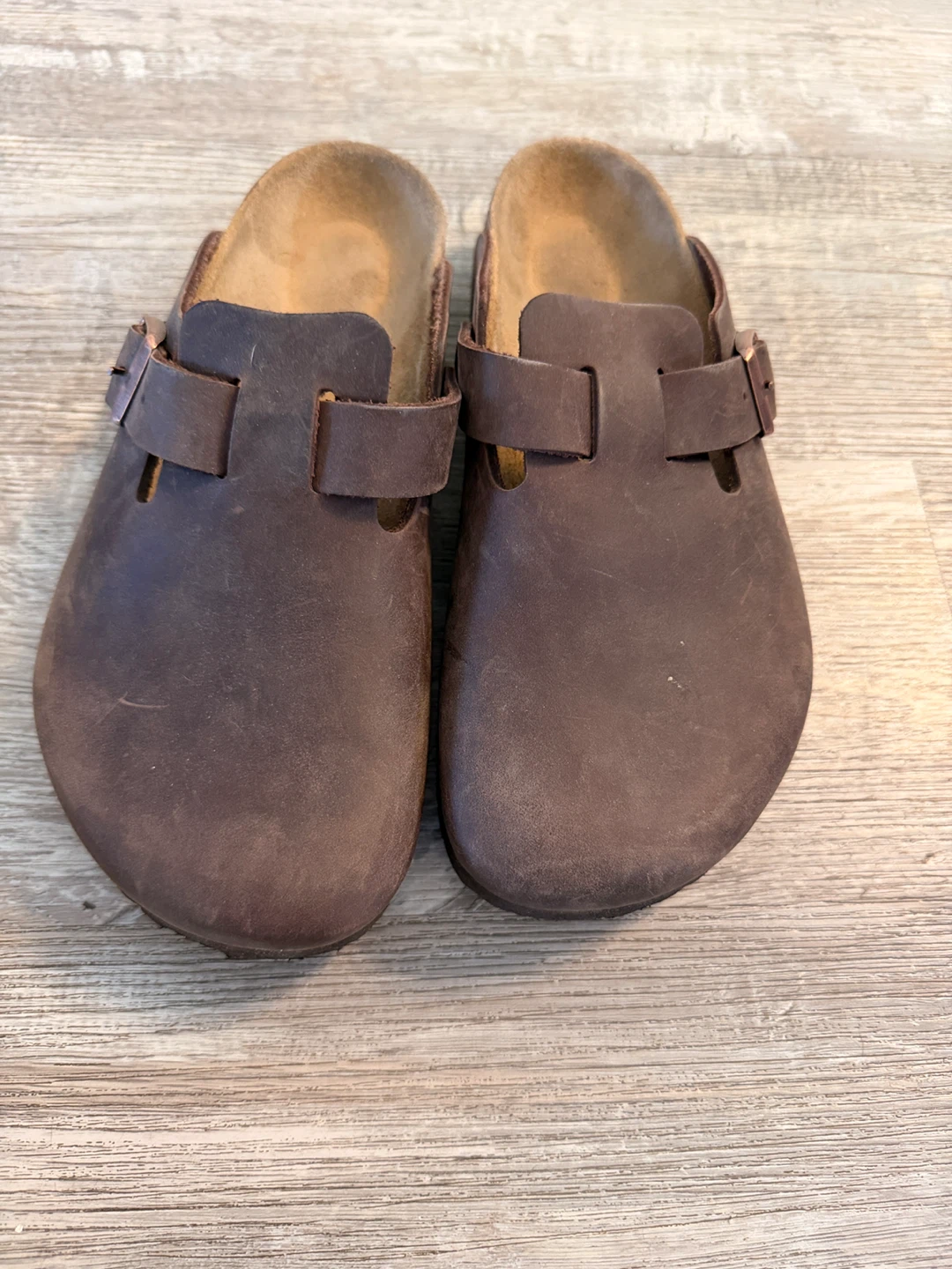 Birkenstock Brown Leather Clogs Size 38 - photo 5
