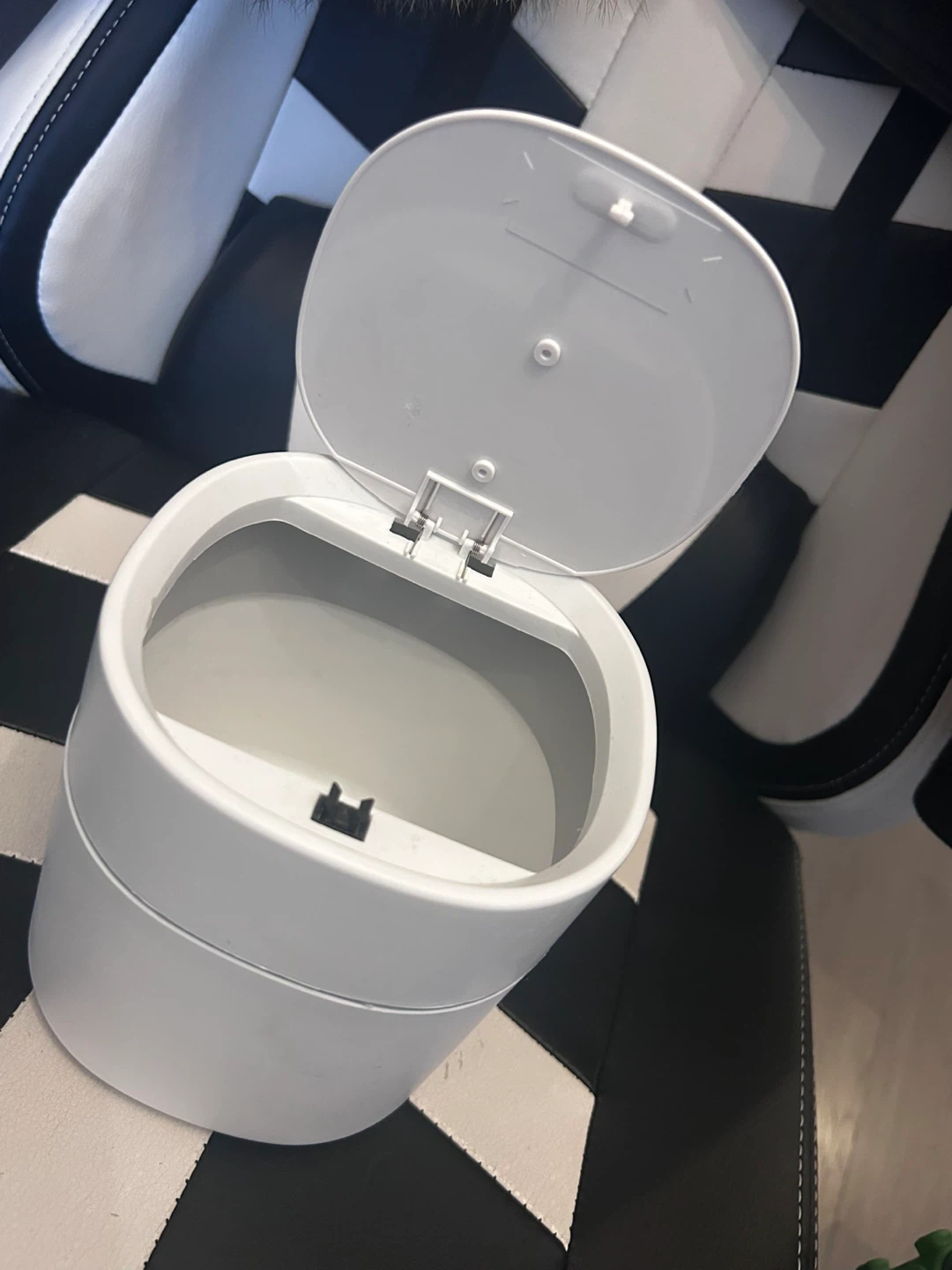 White Oval Trash Can
