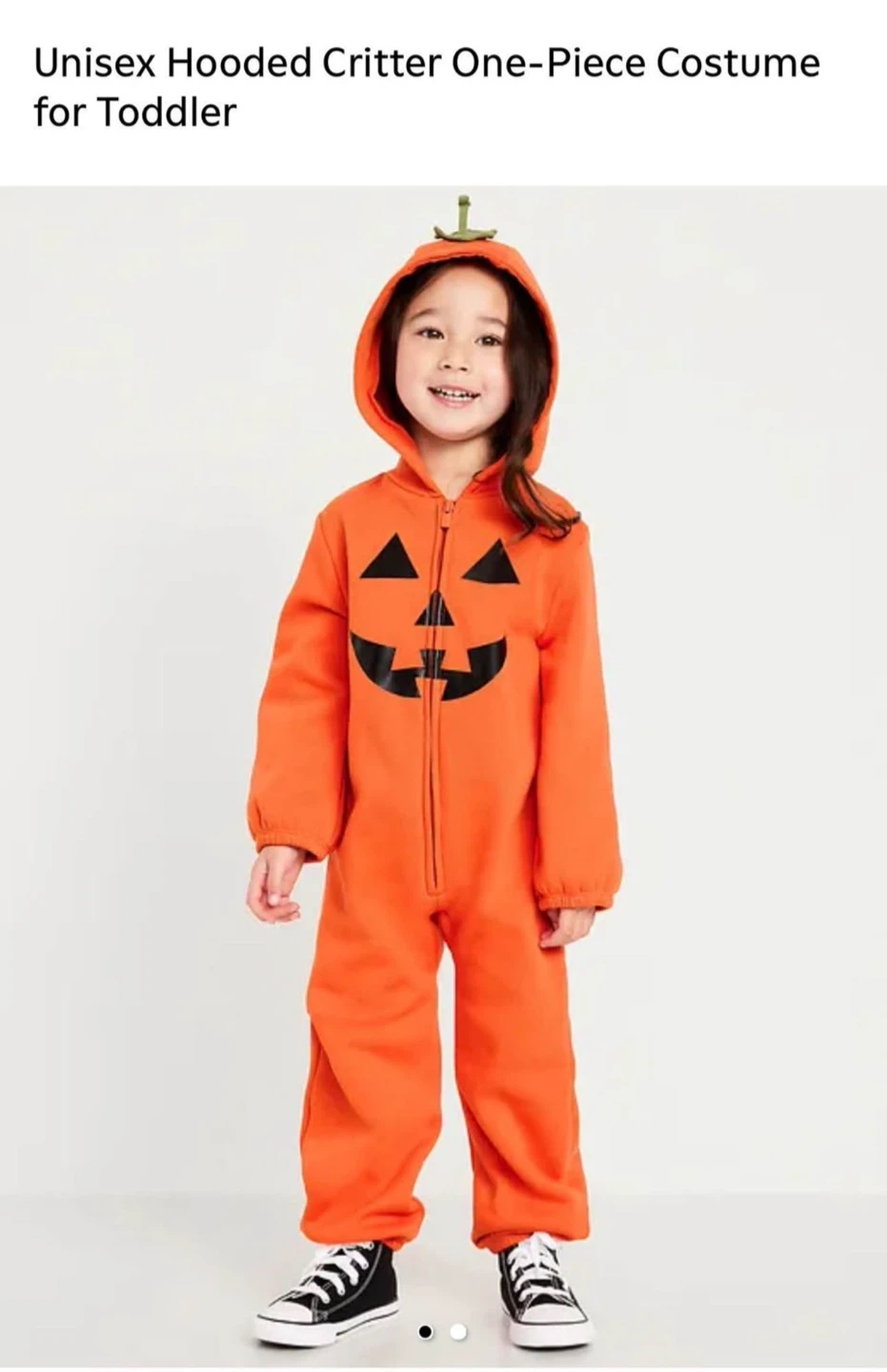 Unisex Hooded Critter One-Piece Costume for Toddler - Pumpkin