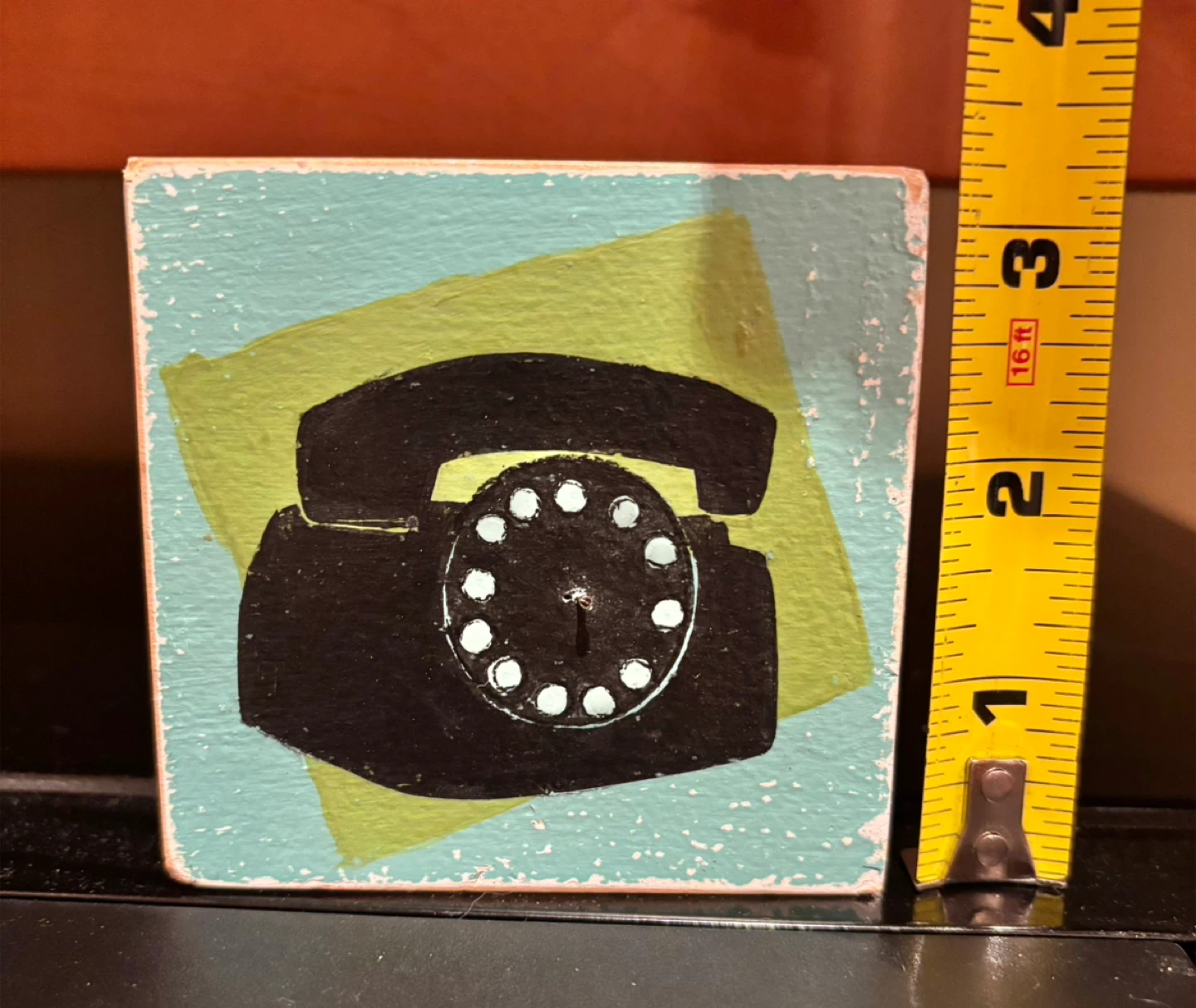 🏆Wooden Block Art with Rotary Phone Design - photo 3