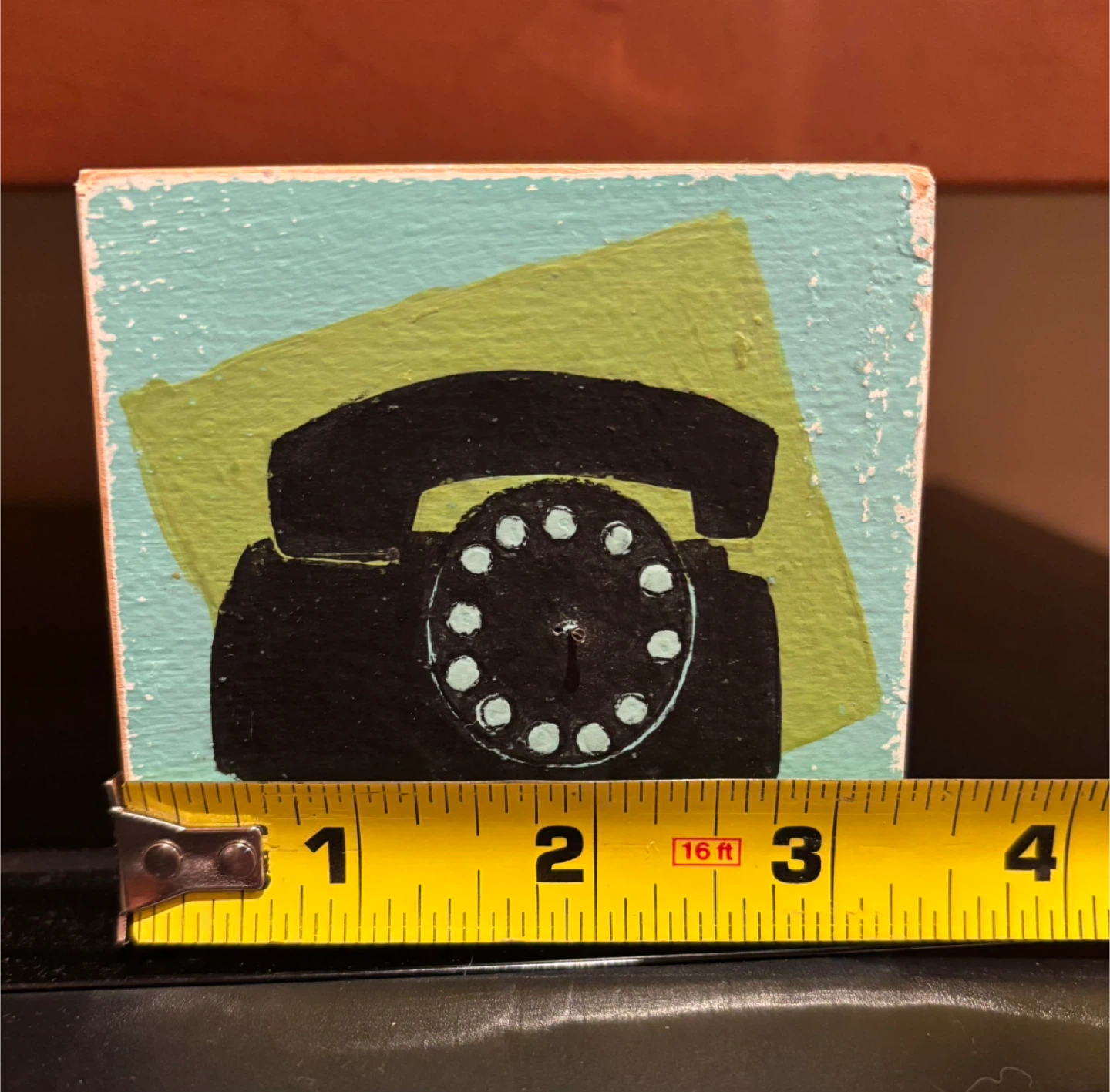 🏆Wooden Block Art with Rotary Phone Design - photo 4