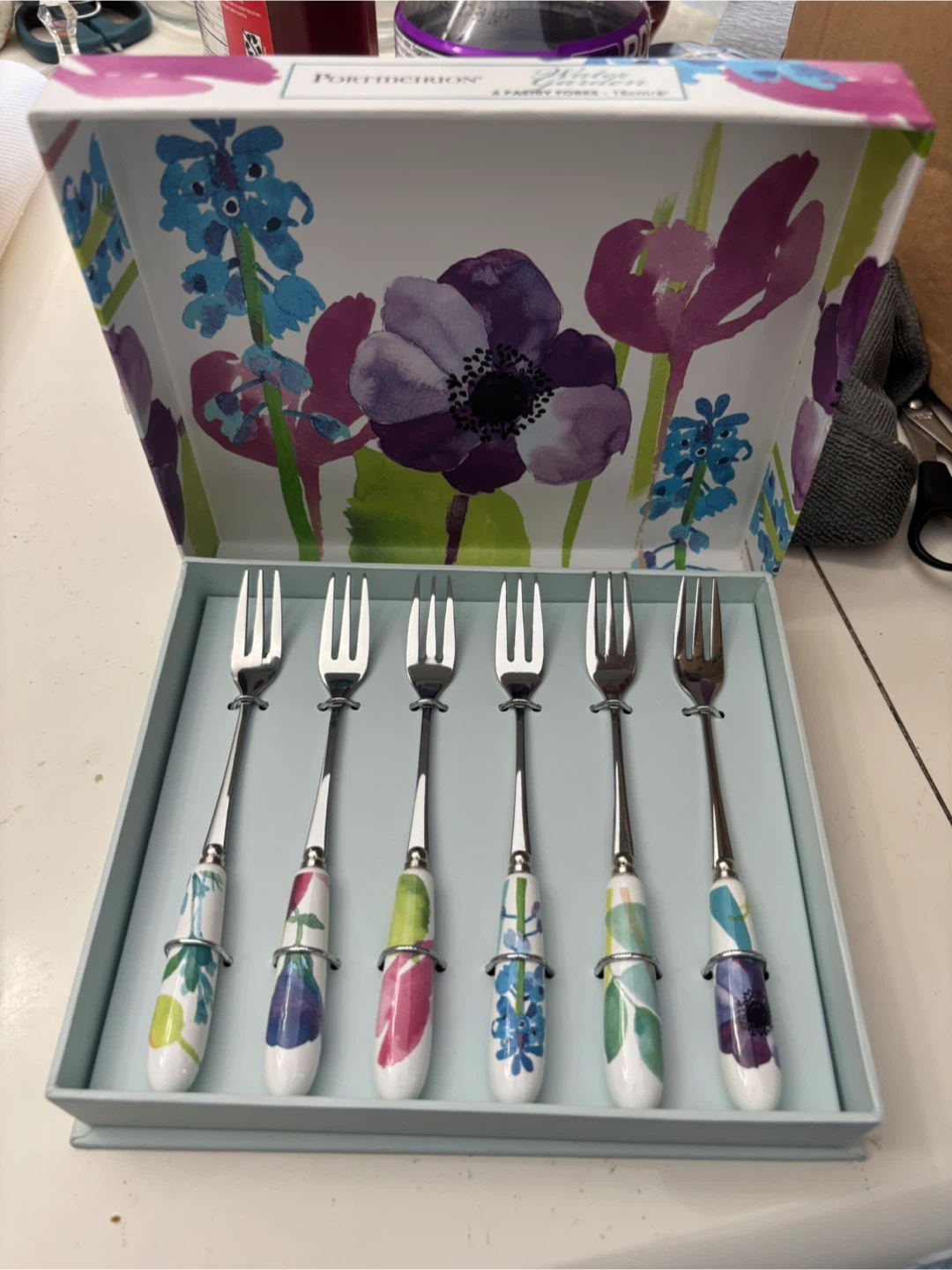 Portmeirion Water Garden 6 Pastry Forks Set - photo 2