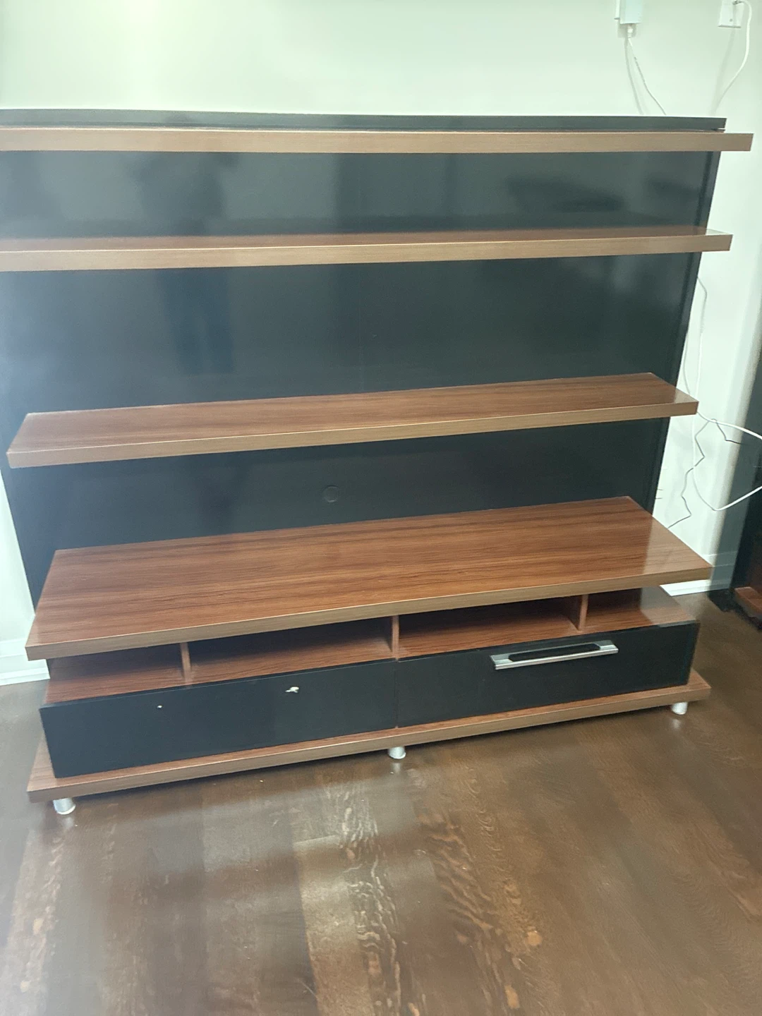 Modern Media Console with Shelving