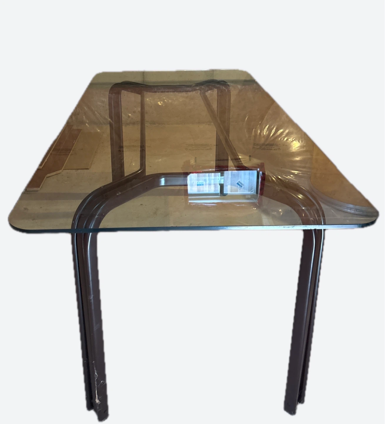 Glass Top Dining Table with Metal Frame