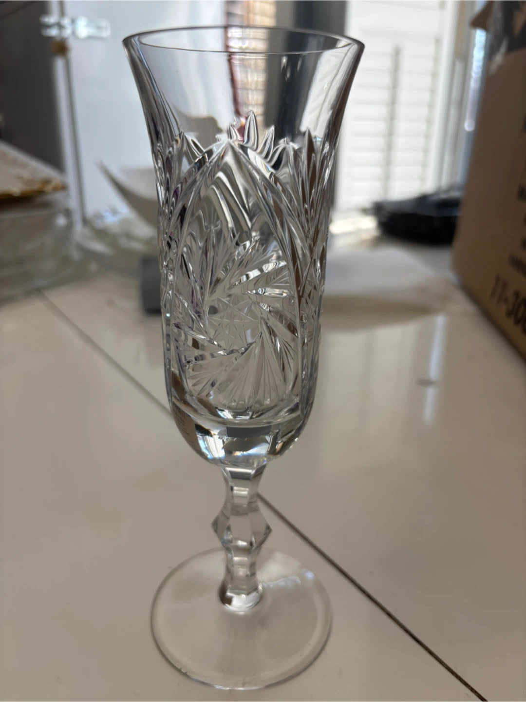 Crystal Flutes and Serving Tray Set