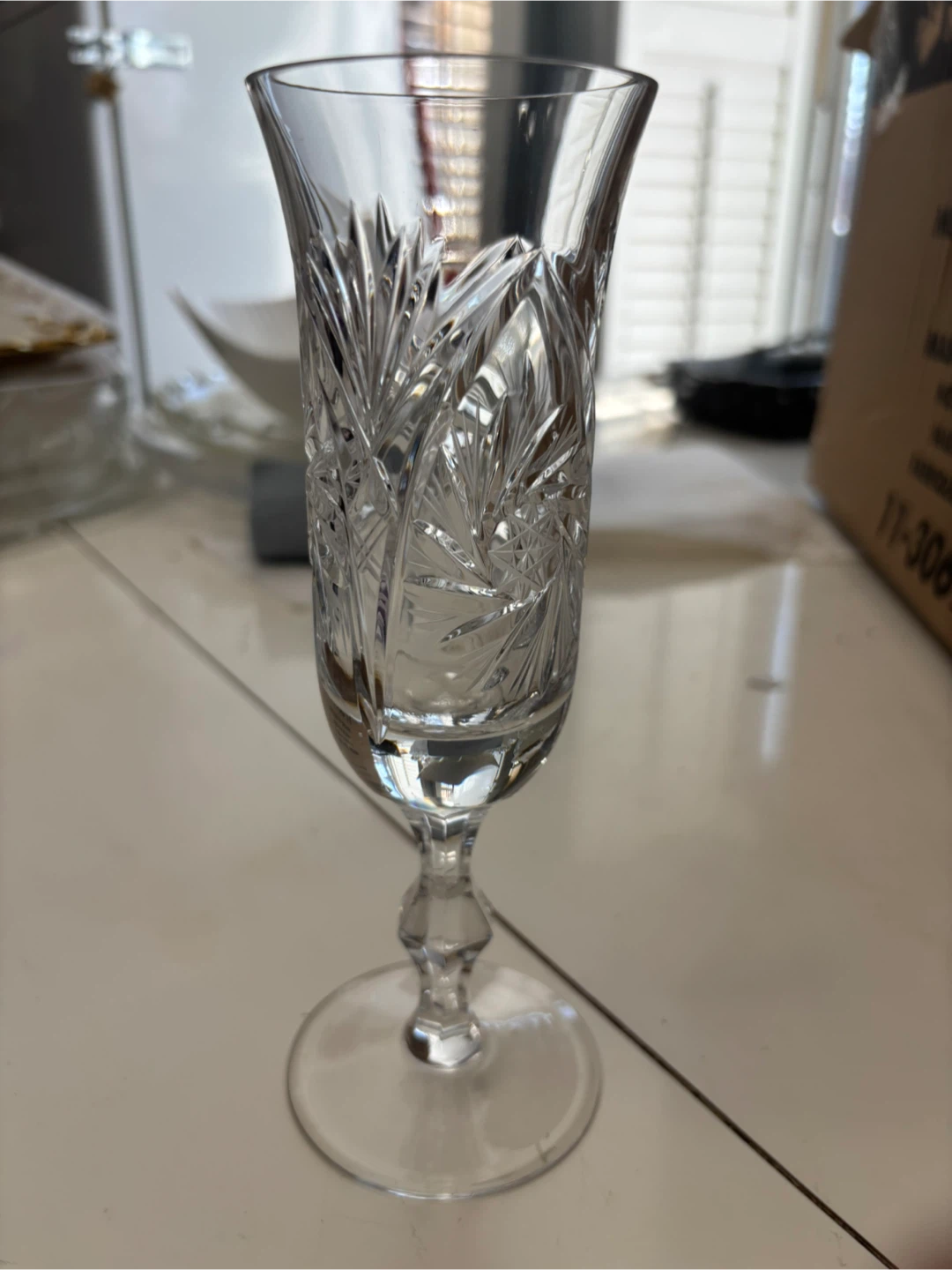 Crystal Flutes and Serving Tray Set - photo 3