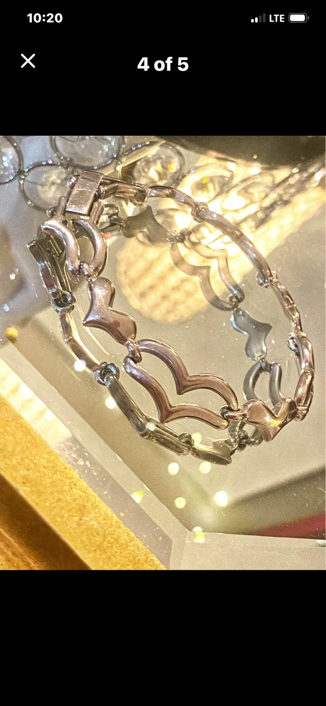 💖Heart Link Sterling Silver Bracelet - photo 4