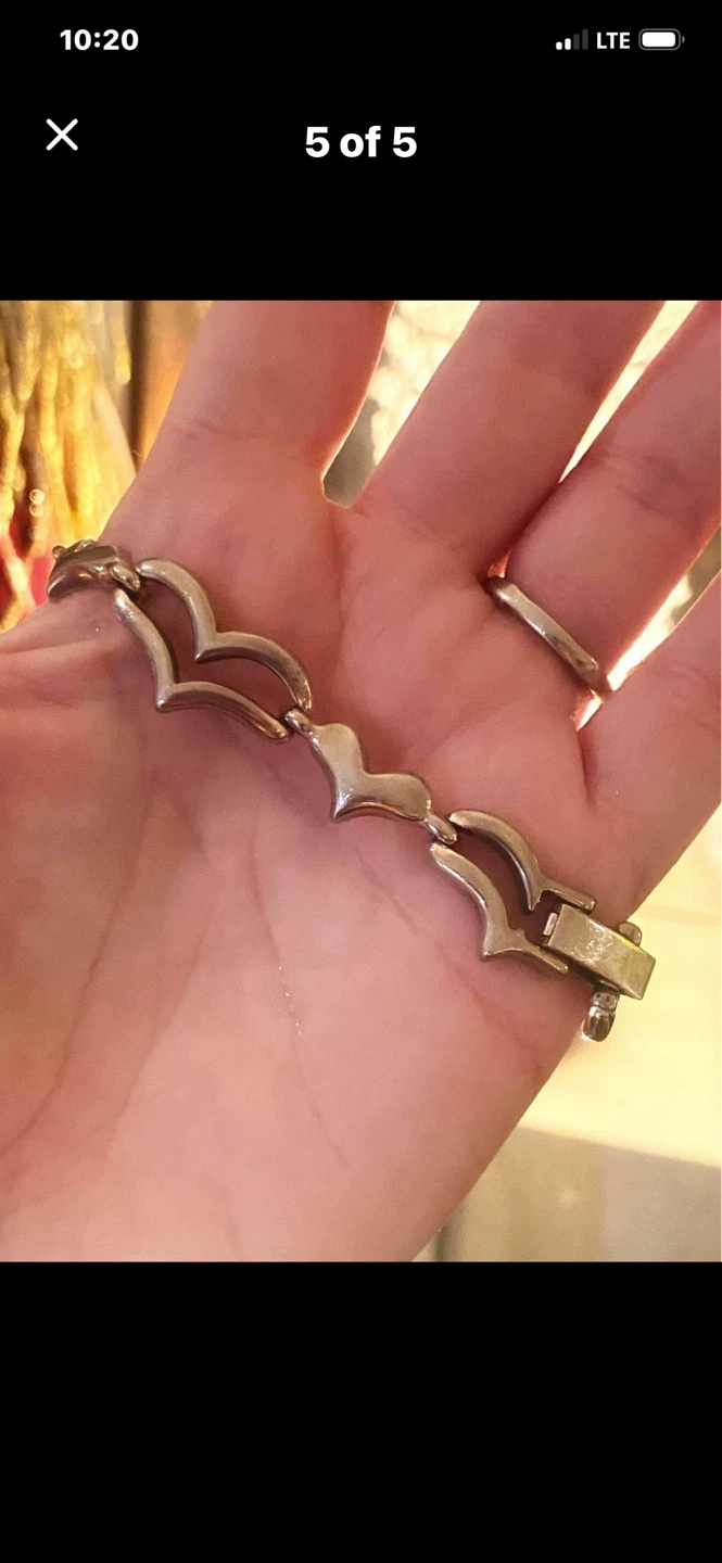 💖Heart Link Sterling Silver Bracelet - photo 5