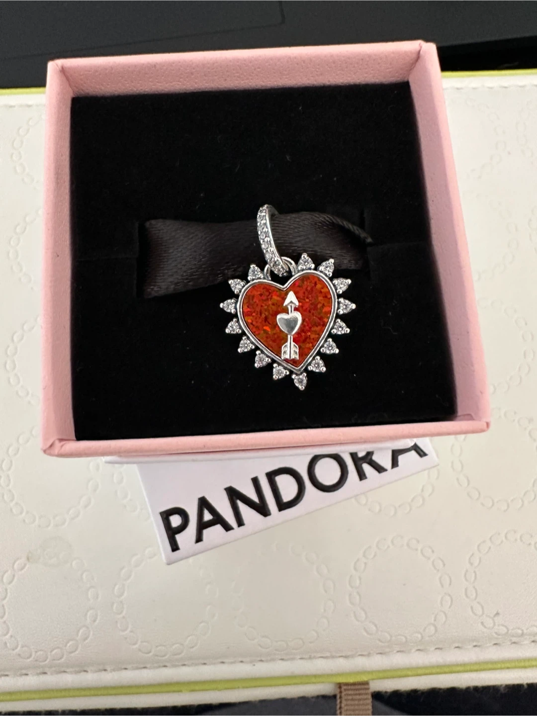 Pandora Spinnable Arrow Heart Dangle Charm