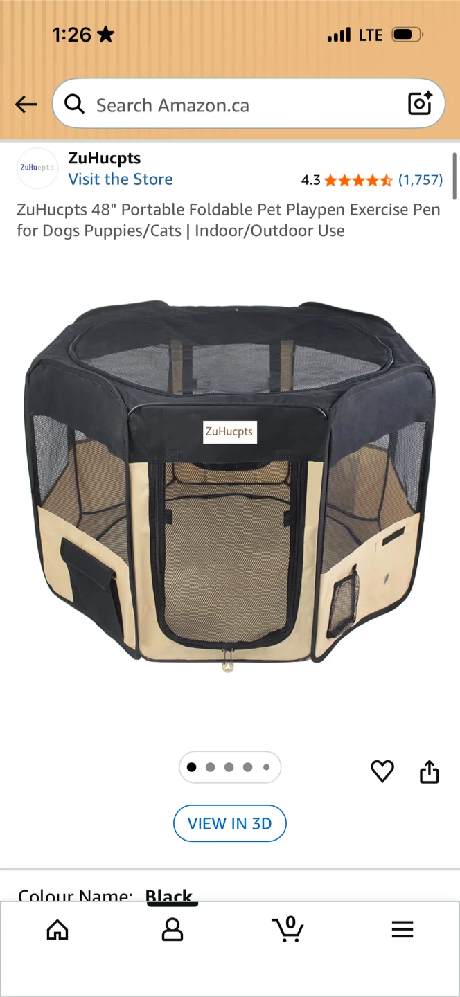 ZuHucpts 48" Portable Foldable Pet Playpen Exercise Pen